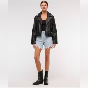 New Abercrombie & Fitch The Dad Short Size 37 / 24 High Rise Blue Jean Shorts